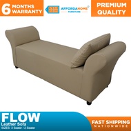 Flow Leather Bench Cleopatra Living Room Minimalist Sofa - Affordahome Furniture