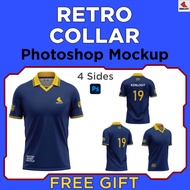 Retro Collar Jersey Mockup - Photoshop Mockup - Sublimation Jersey