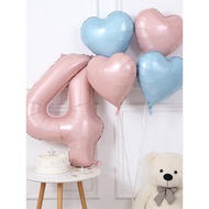 Aluminum Foil 60cm Love Heart Balloon Baby Pink Number Floating Air Balloon Baby First Birthday Deco