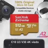 Sandisk Memory Card Extreme Microsdxc Raw Card A2 U3 UHS-I USB3.0 4K For Gopro DJI Nintendo Camera F