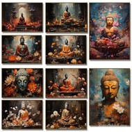 COD Buddhist statues, Zen-inspired lotus flowers, Buddhist wall art, retro posters, canvas paintings