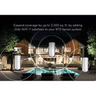 NETGEAR Orbi 970 BE27000 (RBE970) Quad-Band WiFi 7 Mesh Add-On Satellite