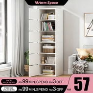 Book Cabinet 6 Tier Bookshelf with Doors Bookshelf Cabinet Rak Buku Multipurpose Storage Cabinet Dra