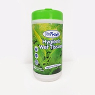 NUFRESH — HYGIENIC WET TISSUE * 50 sheets in Canister (Green Tea Scented) * Great for Car use