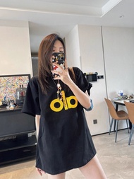 Alo Print Short Sleeve Casual Fit T-Shirt for Women - Oversized