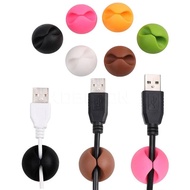 1PC Hard Plastic Cable Black Wire Organizer Clip Tidy USB Charger Cord Holder for desktop Cable Fixed clamp High quality