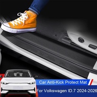 Car Scratch Resistant Door Trunk Protect Sill Pad For Volkswagen ID.7 2024-2026 Leather Anti-Kicks M