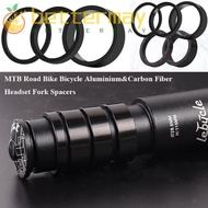 BETTER-MAYSHOW Headset Fork Spacers, Aluminium&amp;Carbon Fiber Black Bicycle Fork Spacers, High Quality Front Fork Ring MTB Road Bike