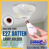E27 Batten Lamp Holder E27 Cap Bulb Wall Mount Lamp Flower Shape Pemegang Mentol Lampu Mentol Holder