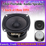 DIY Mini Subwoofer Speaker 3 Inch Loudspeaker Mini Portable Audio Speaker 4 Ohm 10W High Power HIFI Low Bass Magnet Tebal Karet Besar