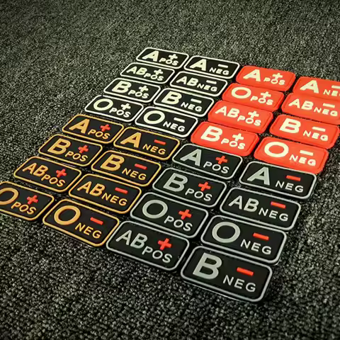3D PVC A+ B+ AB+ O+ Positive POS A- B- AB- O- Negative NEG Blood Type Group Patch Tactical Patches M