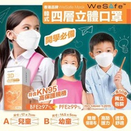香港口罩品牌🇭🇰WeSafe【純白】⭐幼兒童四層立體口罩⭐