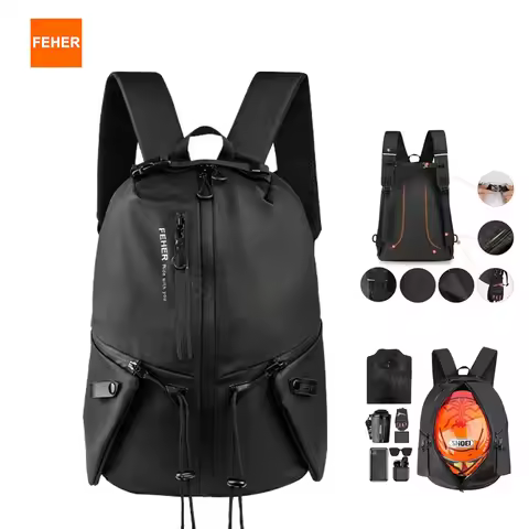 FEHER Motorcycle Helmet Backpack Waterproof Commuter Backpack 37L Large Capacity Multi-functional 90