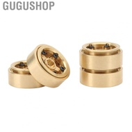 Gugushop (Gold) 4Pcs RC Beadlock Wheels Hubs Wheels Brass Beadlock RC