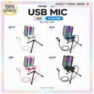 FIFINE A6V USB Condenser Microphone RGB Desktop Gaming Mic with Tripod Stand for PC PS4 PS5 4 Colors