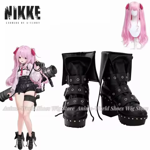 Game Nikke The Goddess Of Victory Yuni Cosplay Shoes Custom Made Boots Wig