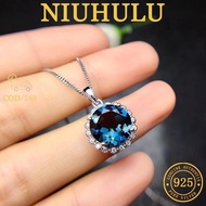 PT950 Aquamarine Necklace 4 Carat Inlaid For Women