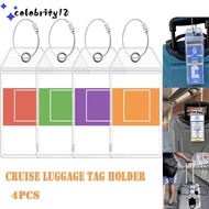 CELEBRITY12 Suitcase Label Holder, Zip Seal Pouch PVC Cruise Luggage Tag Holders, Essentials Steel W