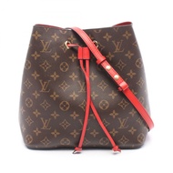 路易威登 Neonoe 肩斜背包 M44021 Monogram 帆布 紅色 二手 LV