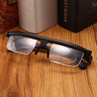 Adjustable Eyeglasses, Reading Glass Adjust the Different Power of Each Eyes Spring Hinges Readers Half Frame Eyeglasses for Men Women