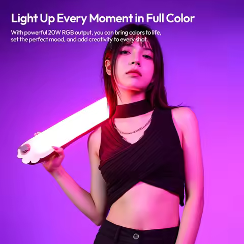 Ulanzi UA20C 20W RGB Magnetic Air Tube Light 1800K-10000K for Home Studio Livestreaming Full Color R