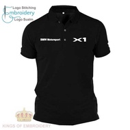 Polo T-Shirt cotton100% Baju logo  BMW Motorsport X1 X 1 Cotton Polo  Unisex Racing Kolar