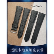 Suitable for Cartier TANK TANK MUST Key London SOLO Watch Strap Genuine Leather Cowhide Lychee Patte