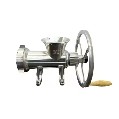 Kzx 32 Silver Sustainable Metal Household Manual 2-in-1 Meat Grinder Sausage Stuffer Hand Crank Soyb