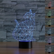Cute Cat Shape Night Light 7 Colors Gradient Lovely Gift USB LED Table Lamp Acrylic Home Decor