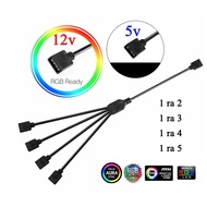 12v 4-pin RGB splitter wire and 5v 3-pin ARGB splitter wire - RGB ARGB light plug expansion