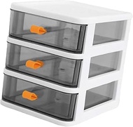 Cabilock Box three tier lockers desktop organizer 3 Drawer Plastic Storage desk storage drawers pantry makeup organizer drawer glass containers Office Case white cosmetic crafts Miss