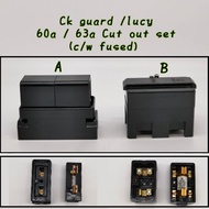 Lucy Cut out / guard Cut out 60a - 63a Cut out fused c/w set (TNB meter Use Cut out)