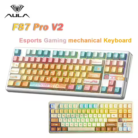 AULA F87 Pro V2 Tri-mode Wireless Mechanical Keyboard 8000Hz Hot-Swap RGB 10000mAh Gasket E-sports G
