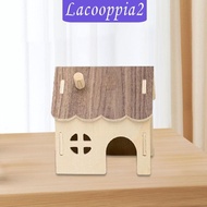 [Lacooppia2] Hamster Wood House Hideout Hamster Hut for Mice Dwarf Hamsters Small Pets