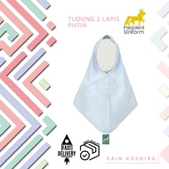 TUDUNG KOSHIBO PUTIH ( KOSHIBO 2 LAPIS ) TUDUNG SEKOLAH PUTIH NILA / PT001 - TUDUNG SEKOLAH JENAMA P