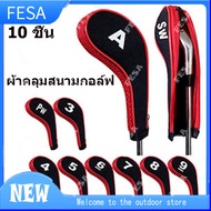 【 USA Stock 】 10pcs Neoprene Golf Clubhead Cover Steel Golf Clubhead Bag Casing Golf Clubhead Protective Kit