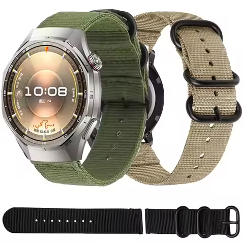 22mm Nylon Loop Strap for Huawei Watch 5/GT6-5 Pro 46mm Smartwatch Comfortable Bracelet Wristband fo