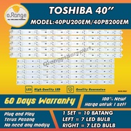 40" 40PU200EM / 40PB200EM LAMP TOSHIBA 40 INCH LED TV BACKLIGHT 40PU200 40PU200E 40PB200E Mla10 /  "