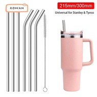 ROWAN 1Pcs Cup Straw, 6mm 8mm Straight Bent Stainless Steel Straws, Silver Reusable Drinking Replacement Straw for  30oz 40oz Tyeso Cup