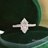 Real Moissanite Diamond Women Ring Marquess Cut With GRA Certification 2.0ct Engagement Proposal Rin