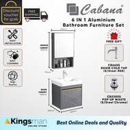 [Kingsman] CABANA Complete Set Aluminium Anti Rust Water Proof Cabana Bathroom Basin Cabinet Mirror Set Package