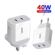 Elough PD 40W Fast Charging Charger Dual USB C PD3.0 Mobile Phone Wall Charger Adapter