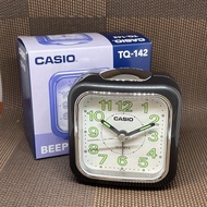Casio Clock TQ-142-1D Traveler Small Size Black White Beeper Sound Alarm Table Clock TQ-142-1 TQ-142