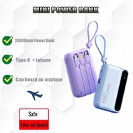 🚚SG Local Seller🚚 20000mAh Power Bank Fast Charging Mobile Power Bank Built-in 4 Cable Power Led Display