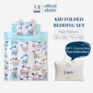 AOICONCEPT 5-in-1 preschool baby bedding set size 70x120cm and 70x140cm Larger blanket version [Back