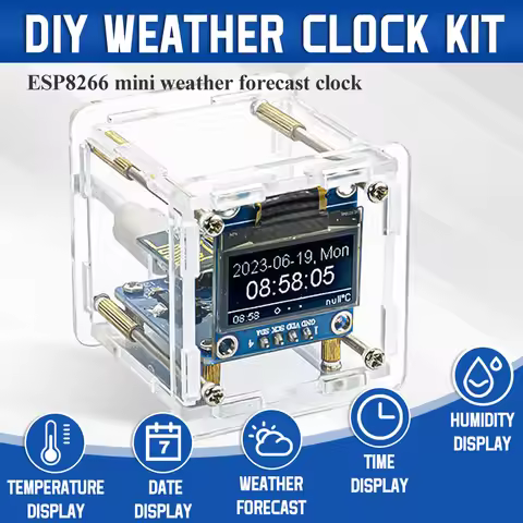 ESP8266 MINI Weather Clock WIFI Digital Clock DIY Soldering Kit Electronic Multifunctional Weather S
