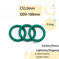 [WSYS] (CS3.0mm * OD9-100mm OO1) O-Ring Green O-Ring FKM Sealing Ring