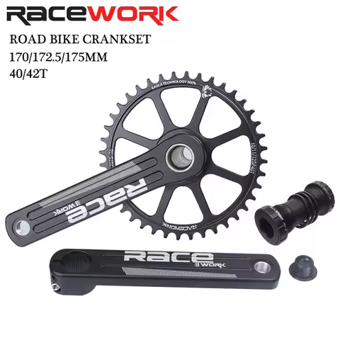 RACEWORK Road Bike Crankset 10/11/12 Speed 170/172.5/175mm Single Chainring 40/42/44T Wide And Narro