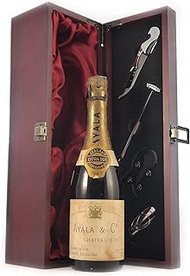 Ayala Chateau d'Ay Extra Dry Vintage Brut Champagne 1947 (1/2 bottle) in a silk lined wooden box wit