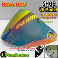 Visor SHOEI Cermin Topi Keledar JF2 JF3 V8 Model Open Face Helmet Siang Malam SHOEI V8 Visor JF2 V8 